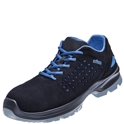 ATLAS | HERREN BS 40 ESD O1 BERUFSSCHUH - BLACK | ROYAL BLUE