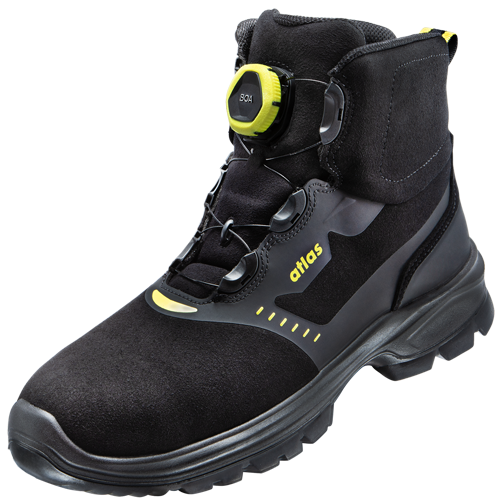 ATLAS | HERREN BOA FORCE MID S3 SICHERHEITSSCHUH - BLACK | NEON-YELLOW